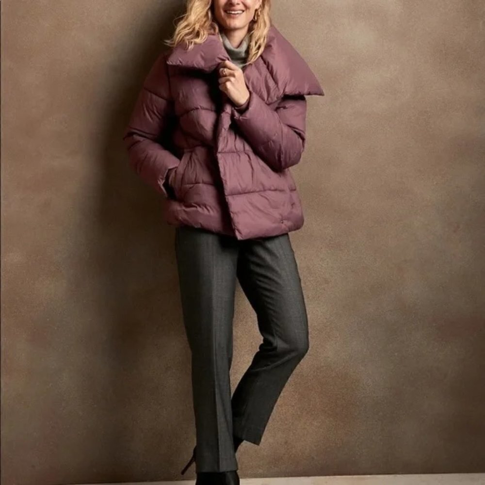 Banana Republic Sz M Puffer Coat Funnel Neck NWT - Picture 3 of 16